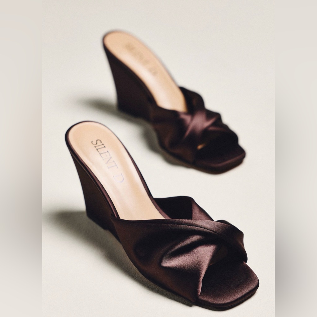 Nwt, Silent D “Katia” Satin Wedges, Eu Size 39